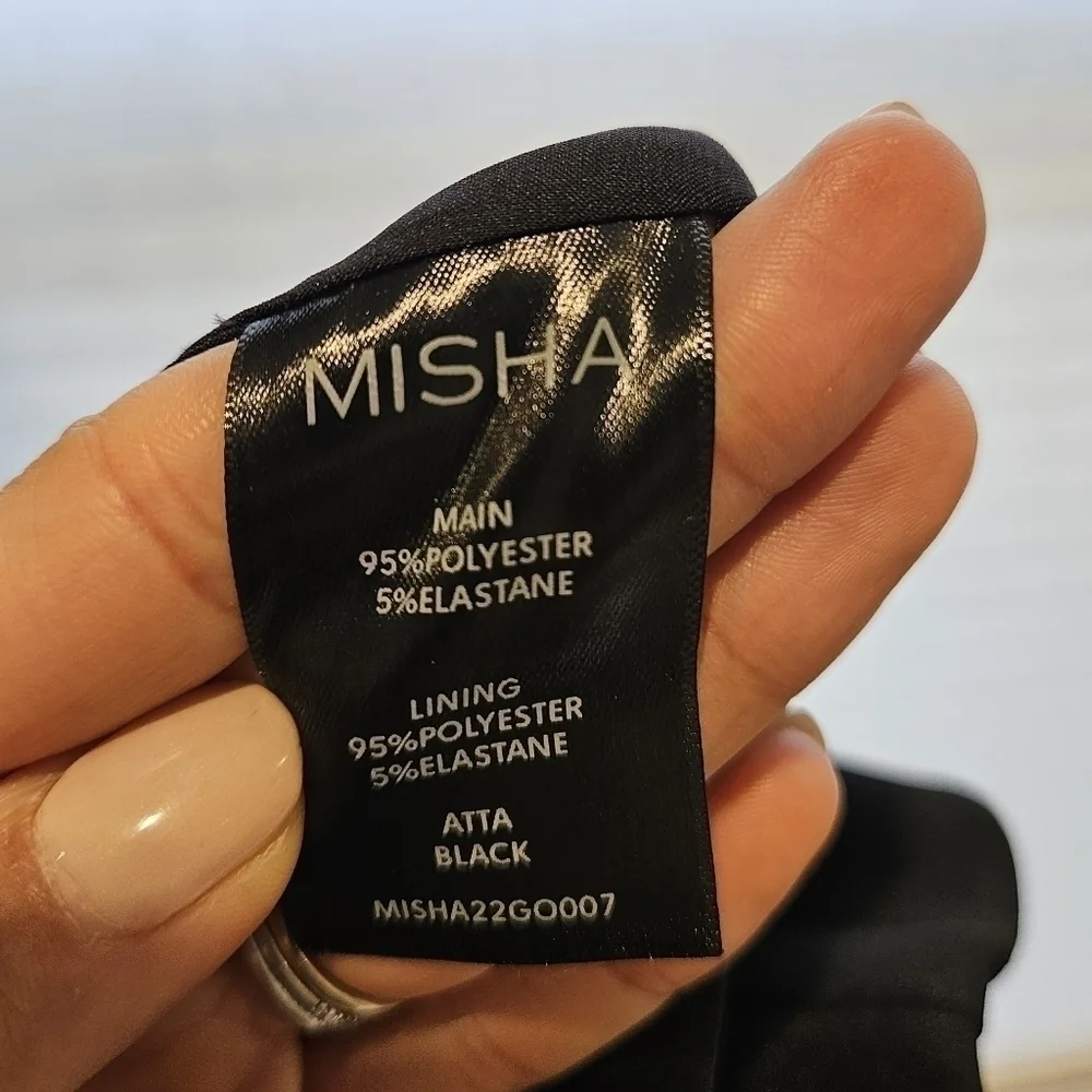 Revolve MISHA Atta Cutout Crepe Gown in black size 2 - Picture 10 of 11